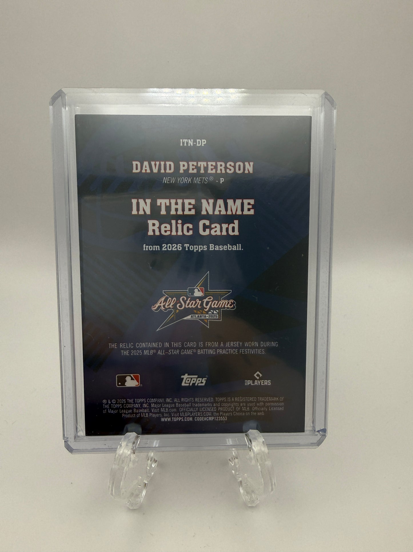 1/1 All Star Game Patch David Peterson