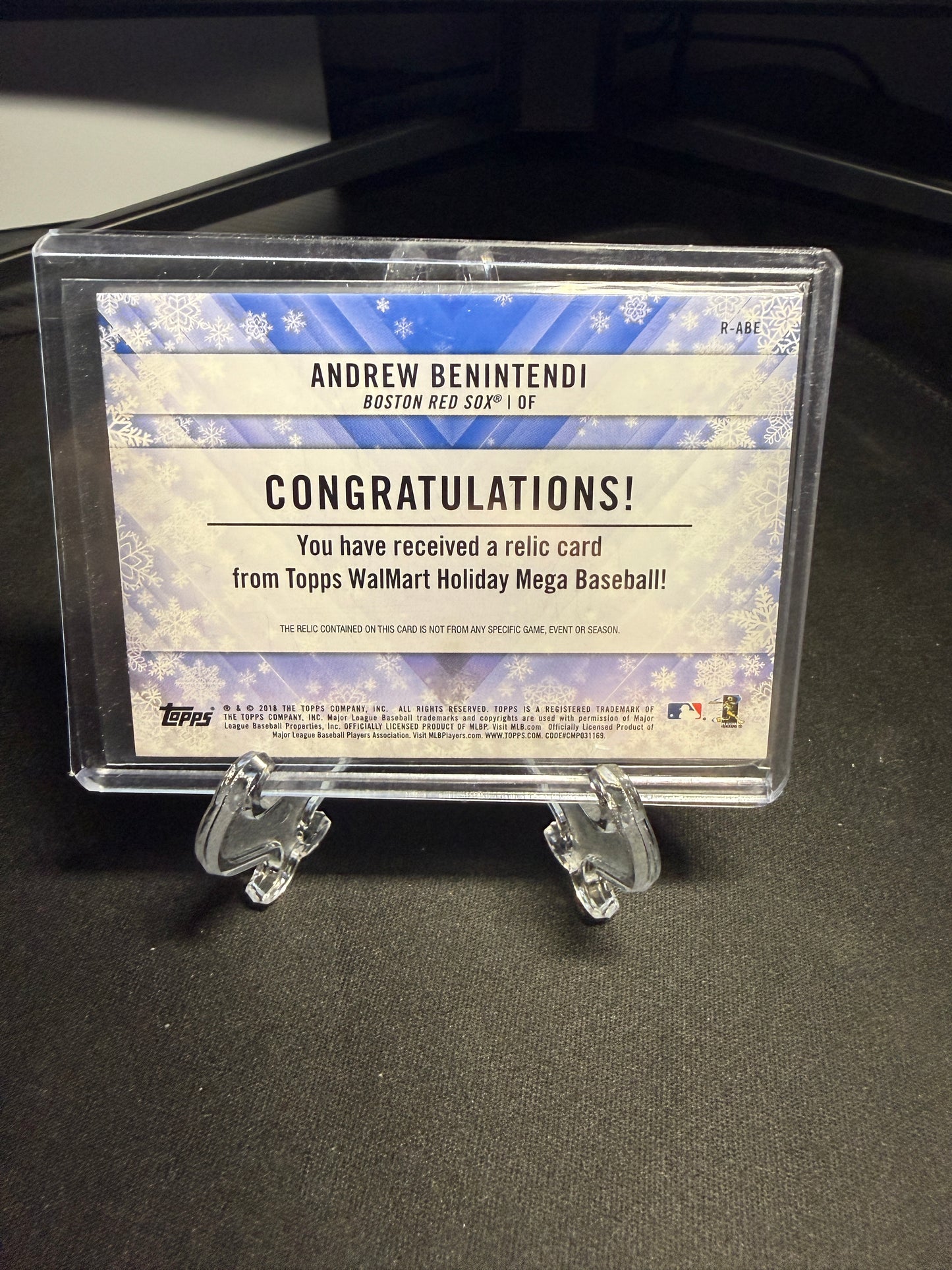 2018 Topps Holiday Andrew Benintendi Relic Jersey