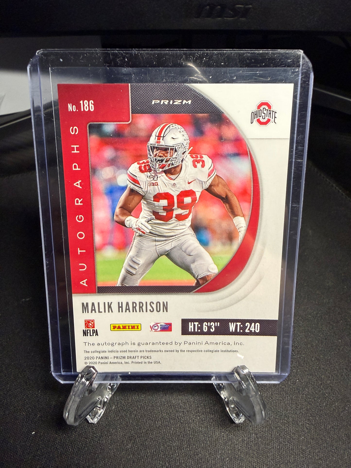 2020 Panini Prizm Draft Picks Malik Harrison Auto