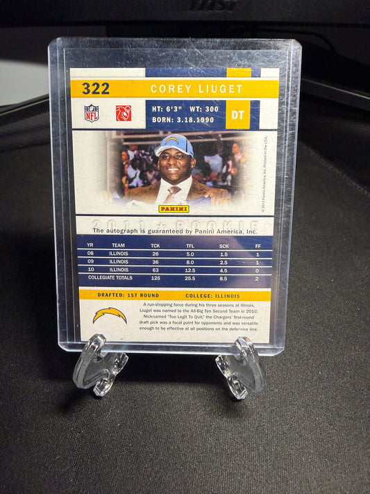 2011 Score Rookie Corey Liuget Auto