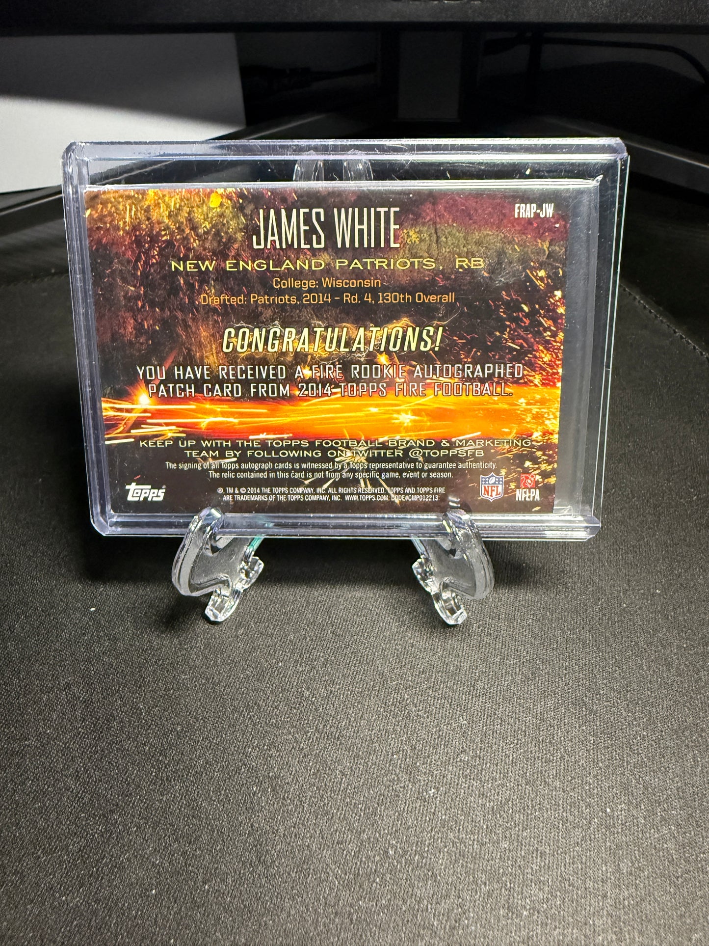 2014 Topps Fire RPA James White /500