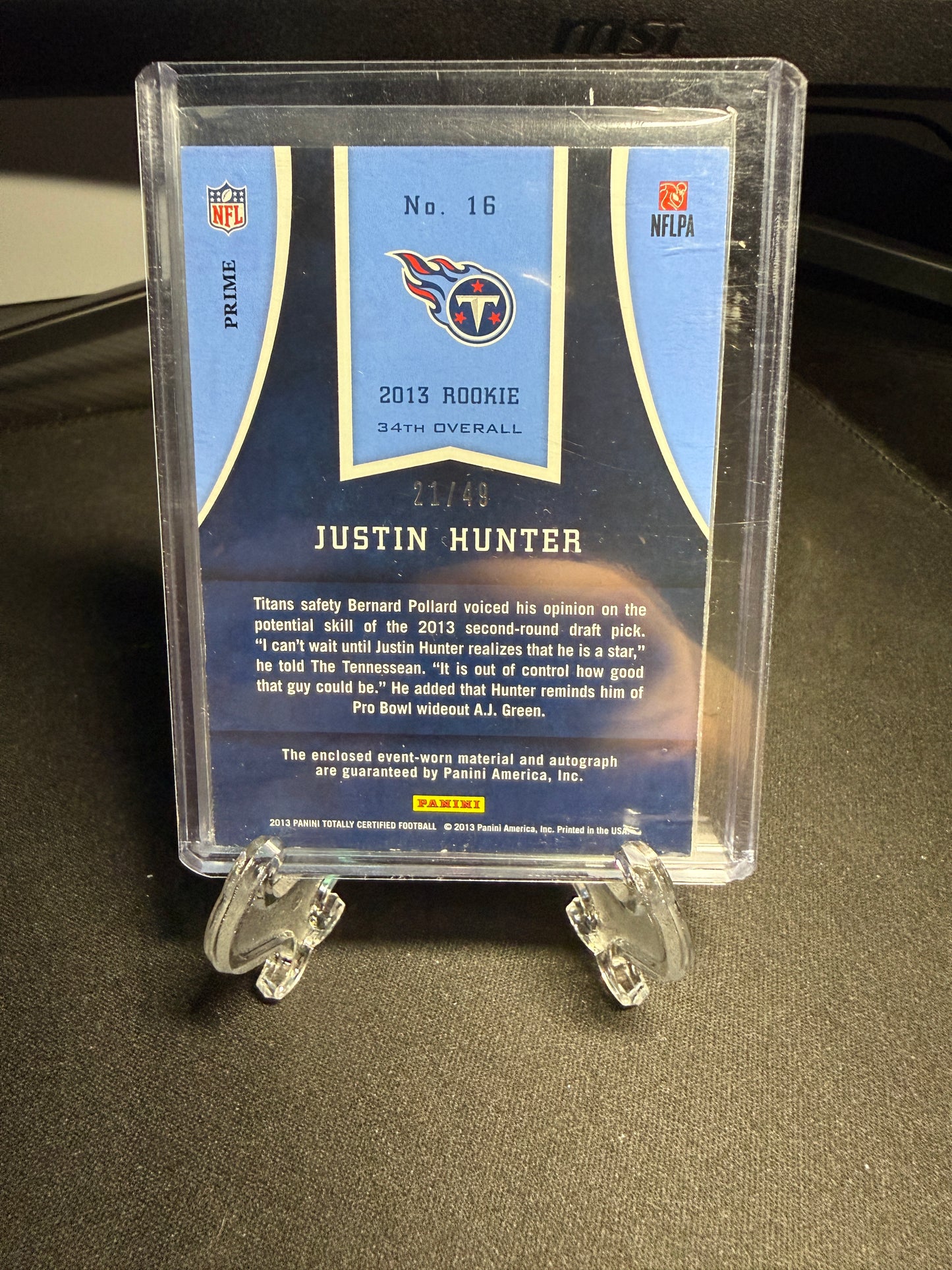 2013 totally certified RPA Justin Hunter /49
