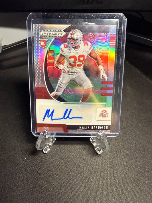 2020 Panini Prizm Draft Picks Malik Harrison Auto