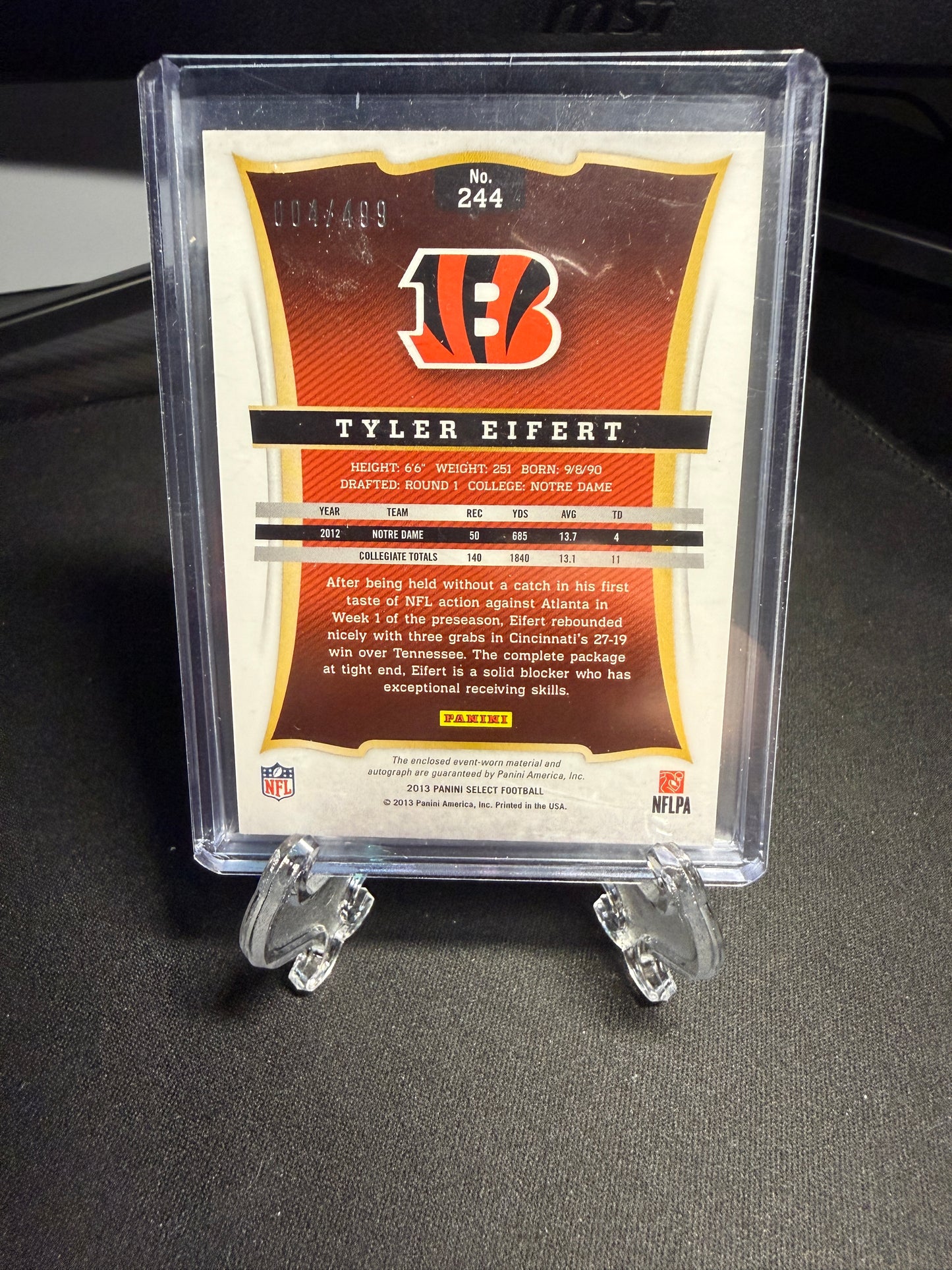 2013 select RPA Tyler Eifert /499
