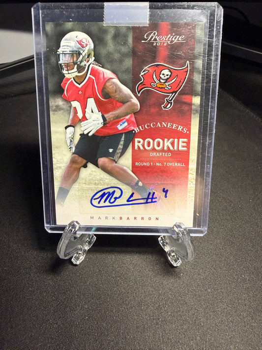 2012 Prestige Rookie Mark Barron Auto /499