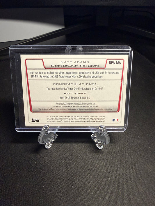 2012 Bowman Matt Adams Auto