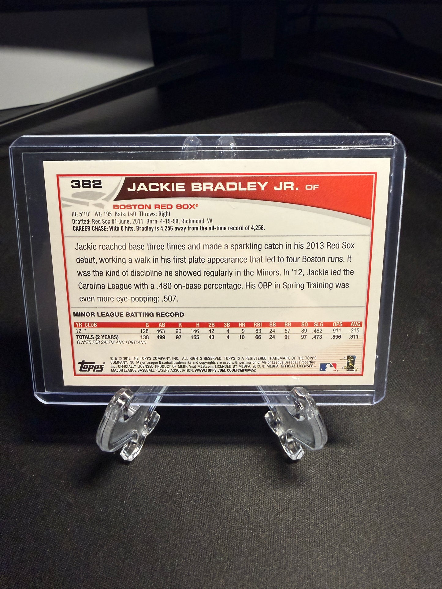 2013 Topps Rookie Jackie Bradley Jr. Blue